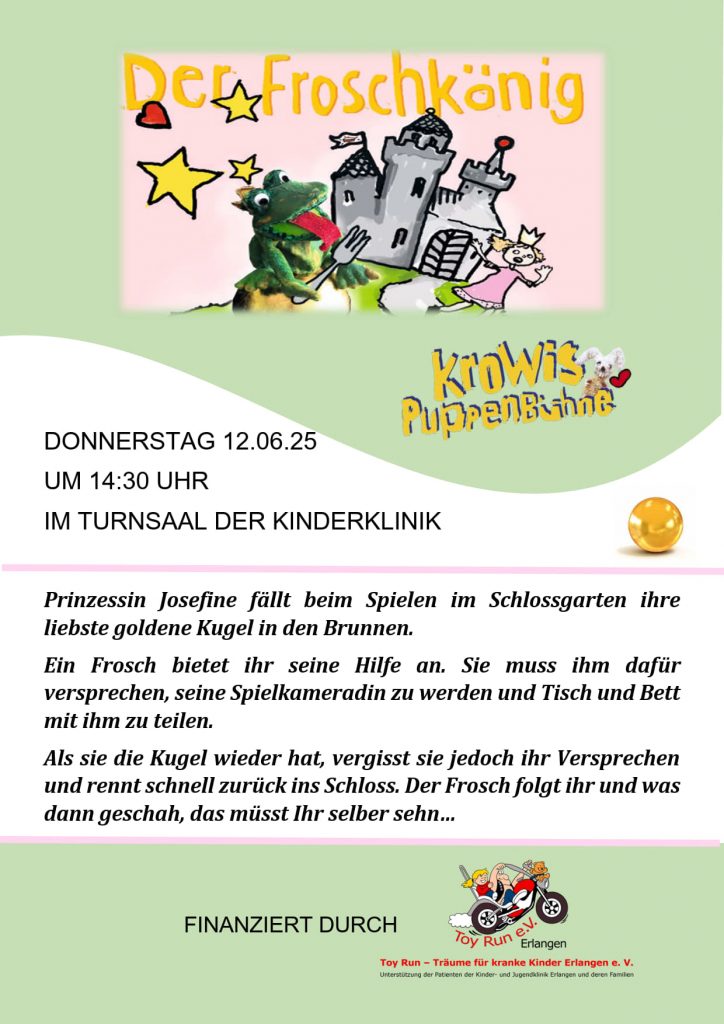 Plakat zum Puppenschauspiel "Der Froschkönig"